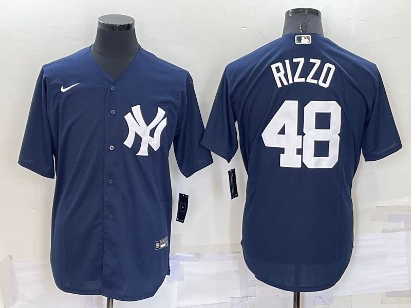 Men New York Yankees #48 Rizzo Blue Game 2022 Nike MLB Jersey2